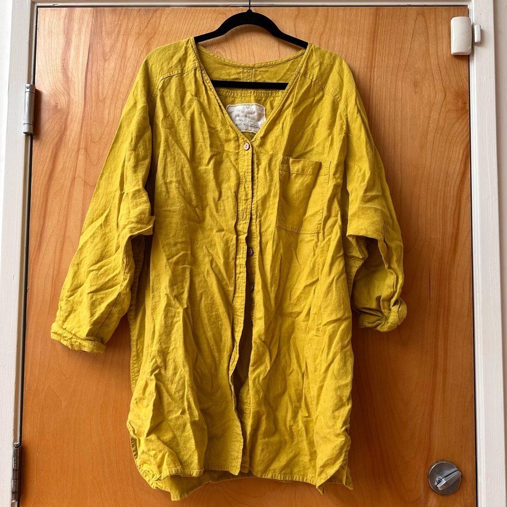NPL Oversized Tunic in Mustard Green XL
